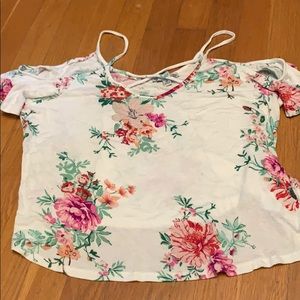 Floral off the shoulder crop top